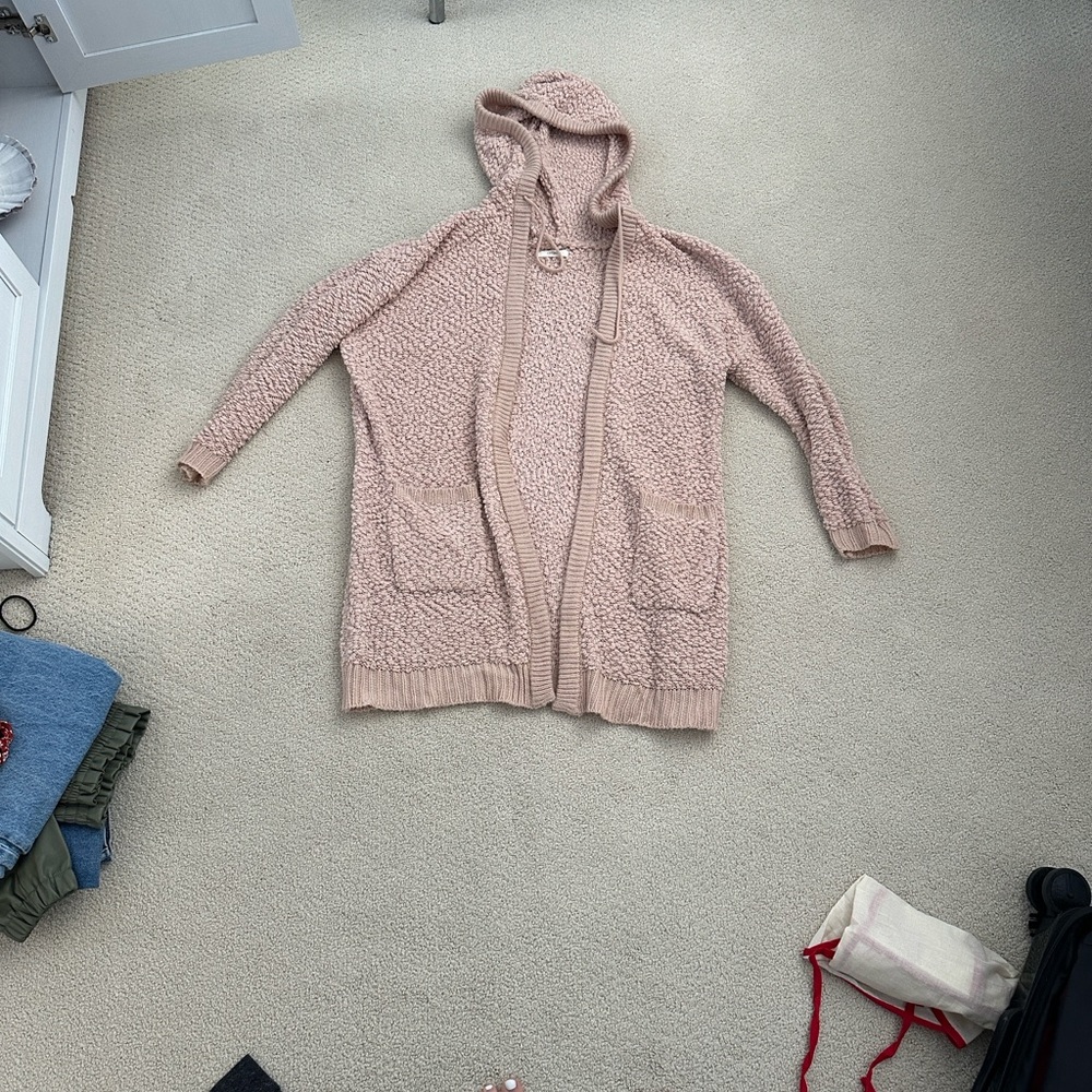 Cozy Hooded Knit Sweater in Cream